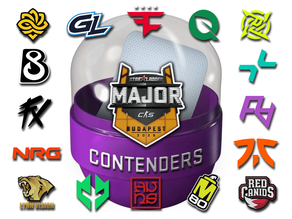 Капсула с наклейками кандидатов StarLadder Budapest Major 2025