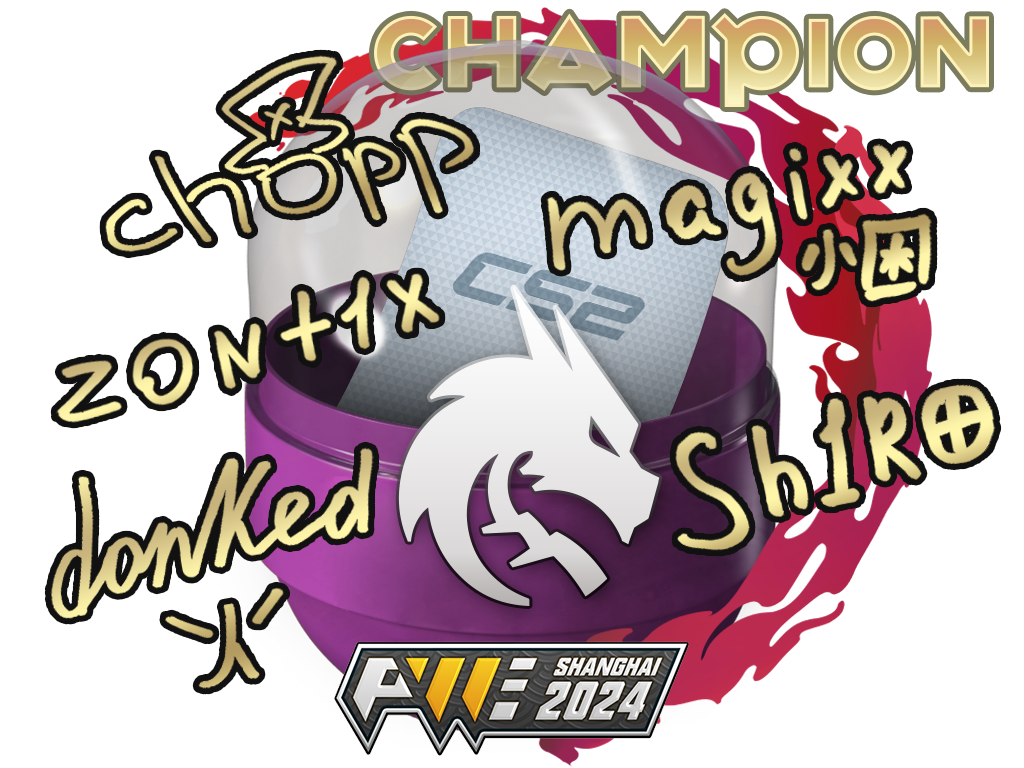 Капсула с автографами чемпионов Perfect World Shanghai Major 2024