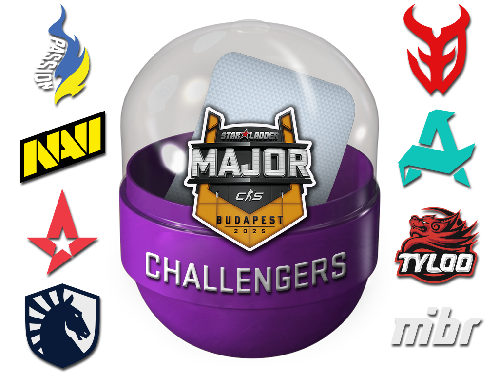 Капсула с наклейками претендентов StarLadder Budapest Major 2025