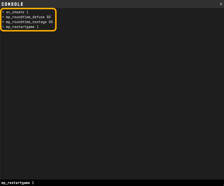 How to set infinite time and warmup in CS2: Commands for the console - Фото 1