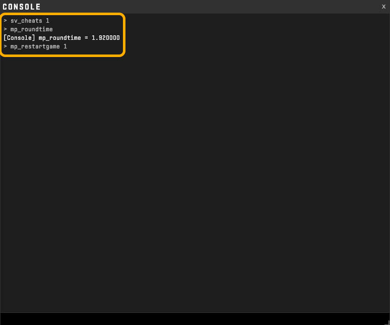 Comment mettre le temps infini et l'échauffement dans CS2: Commandes pour la console - Фото 3