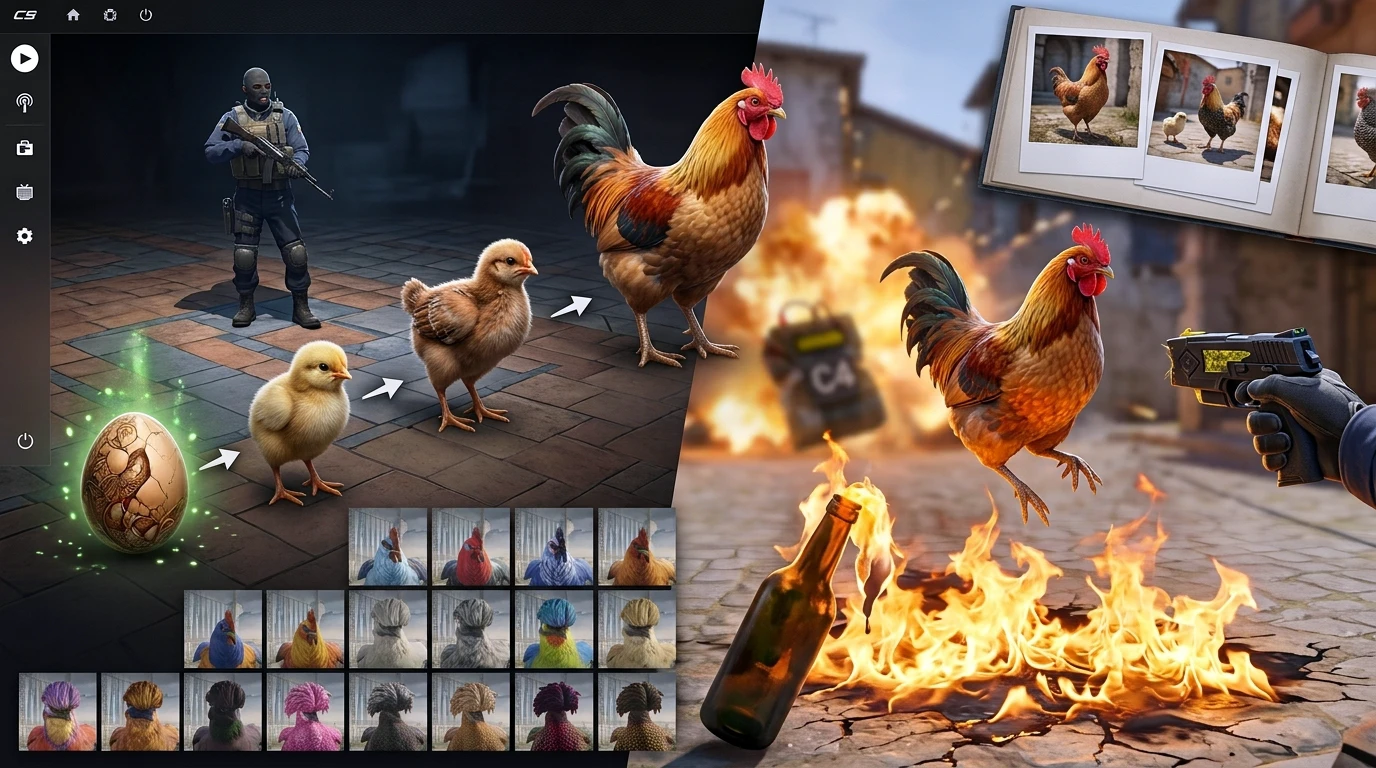 Таинственная фича в CS2: Valve добавила куриц-питомцев, которых нужно кормить и выращивать