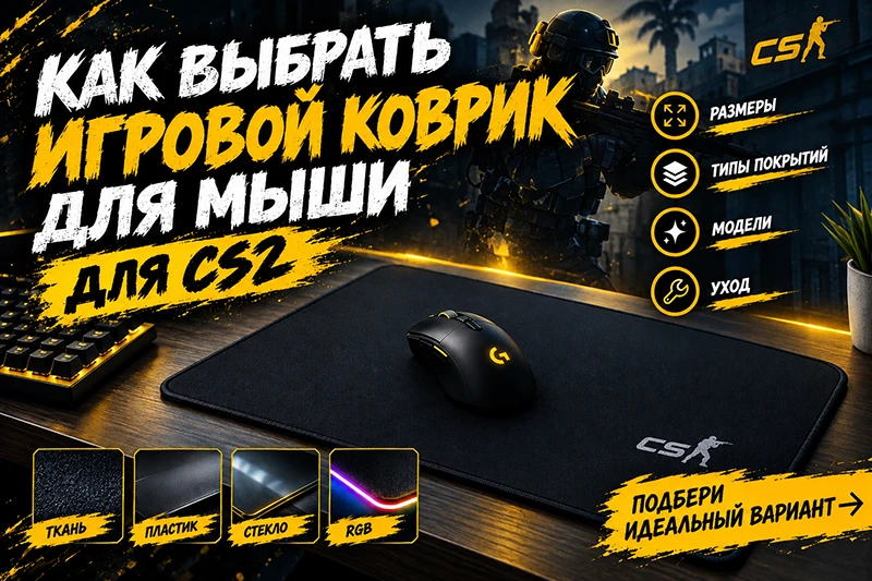 Игровой коврик для мыши: как выбрать для CS2 - размер, покрытие, лучшие модели и уход